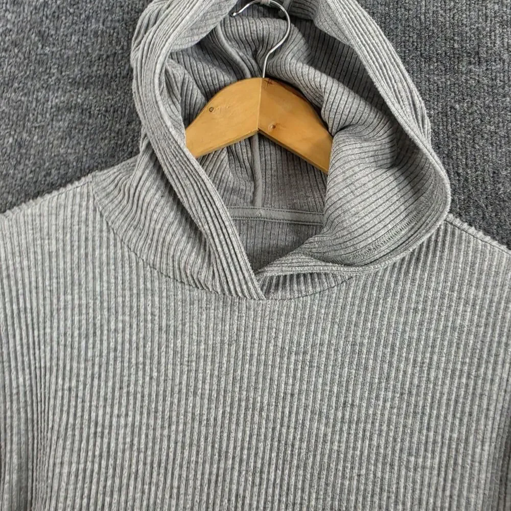 Alo Yoga Tracksuit Women Small Muse Ribbed Hoodie Jogger Gray Sweatpants Lounge